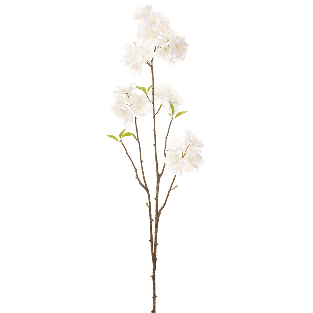 30.75" Peach Blossom Silk Flower Stem -White (Pack of 12)