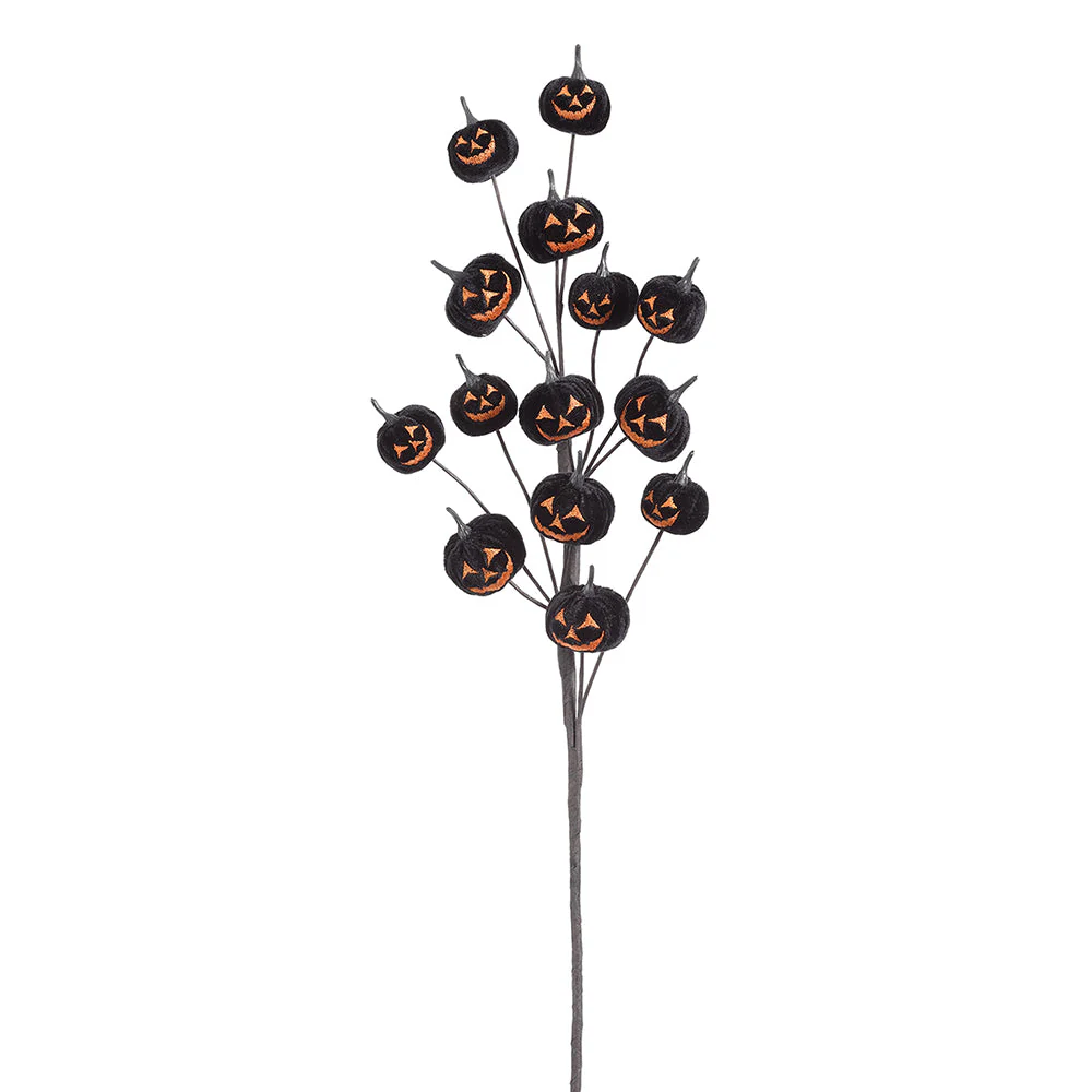 30" Artificial Jack-O-Lantern Pumpkin Stem -Black (Pack of 12)