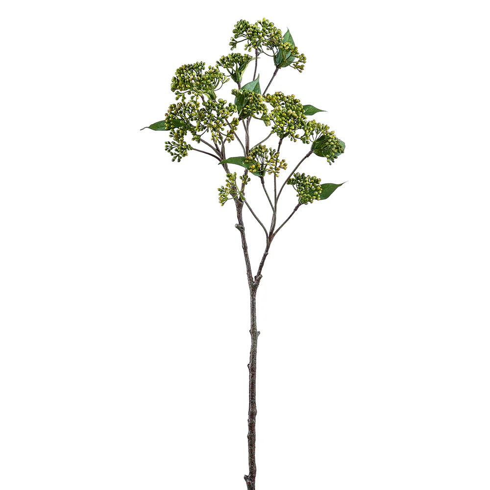 30" Artificial Sedum Flower Stem -Green (Pack of 12)