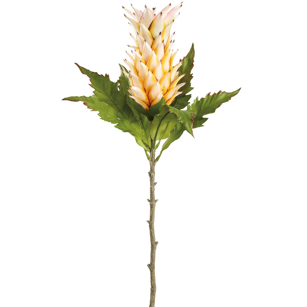 30" Bromeliad Artificial Flower Stem -Light Yellow (Pack of 12)