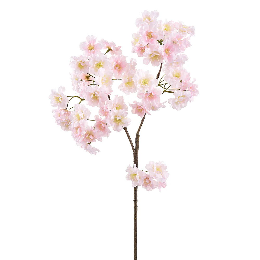 30" Cherry Blossom Silk Flower Stem -Blush (Pack of 8)