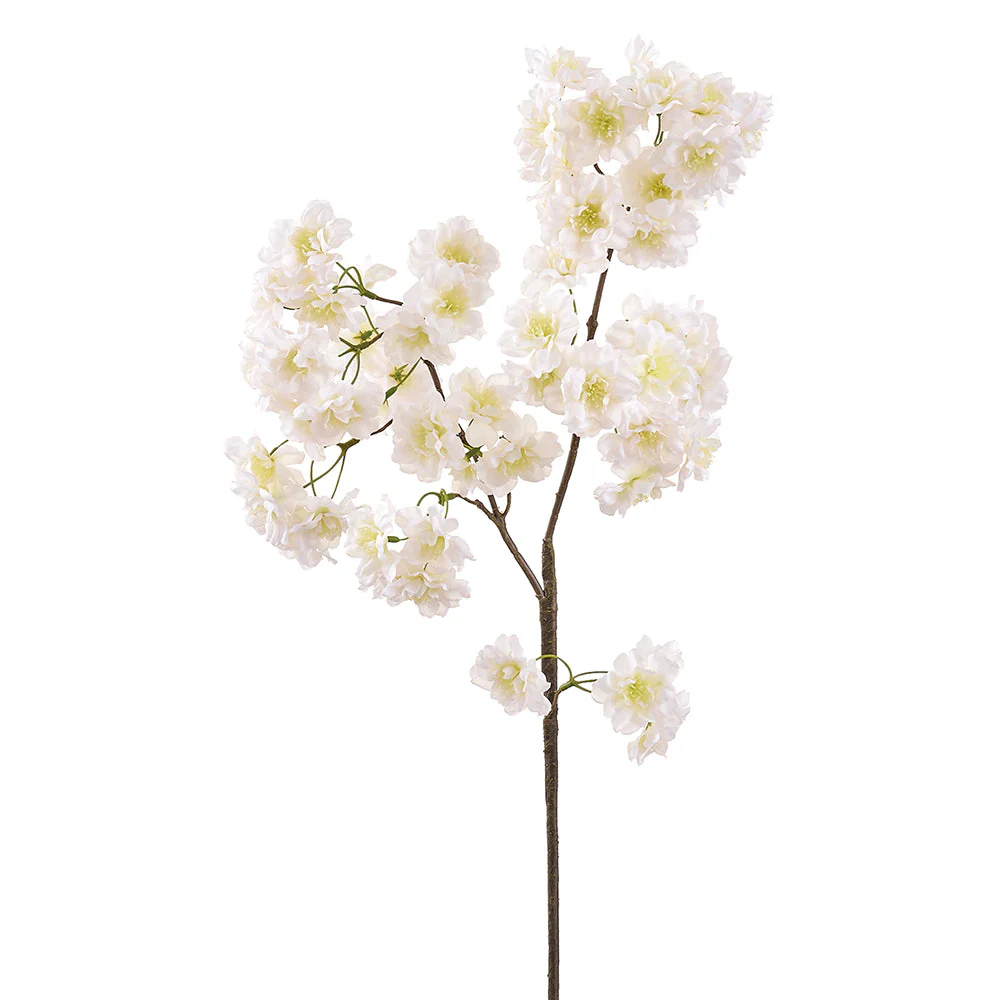 30" Cherry Blossom Silk Flower Stem -Cream (Pack of 8)