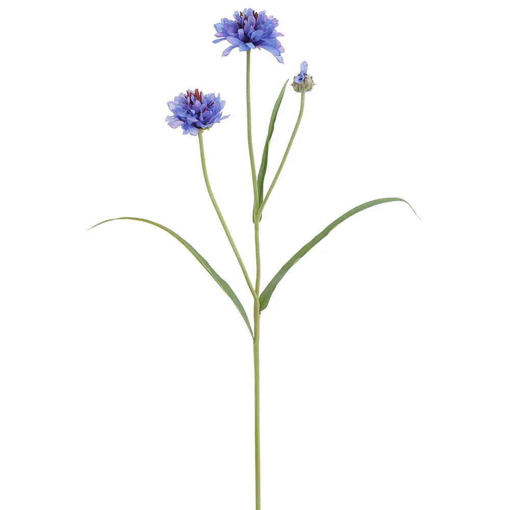 30" Cornflower Silk Flower Stem -Blue (Pack of 12)