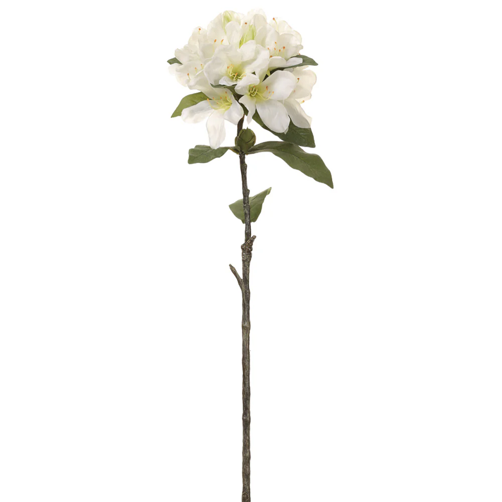 30" Faux Rhododendron Flower Stem -White (Pack of 12)