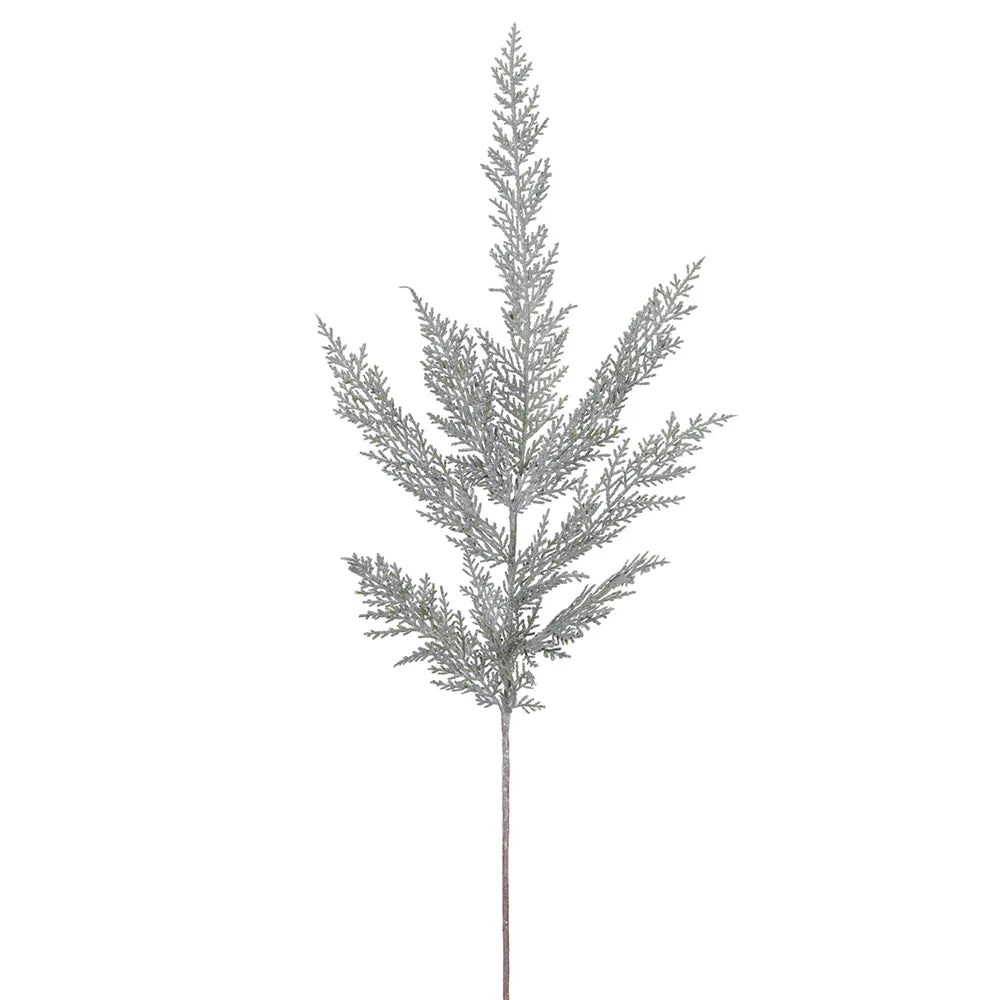 30" Frosted Artificial Cedar Stem -Green (Pack of 12)