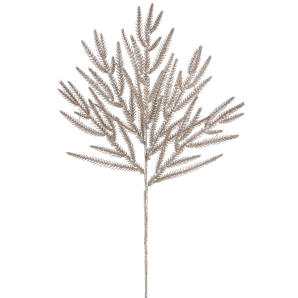 30" Glittered Artificial Fir Stem -Champagne (Pack of 12)