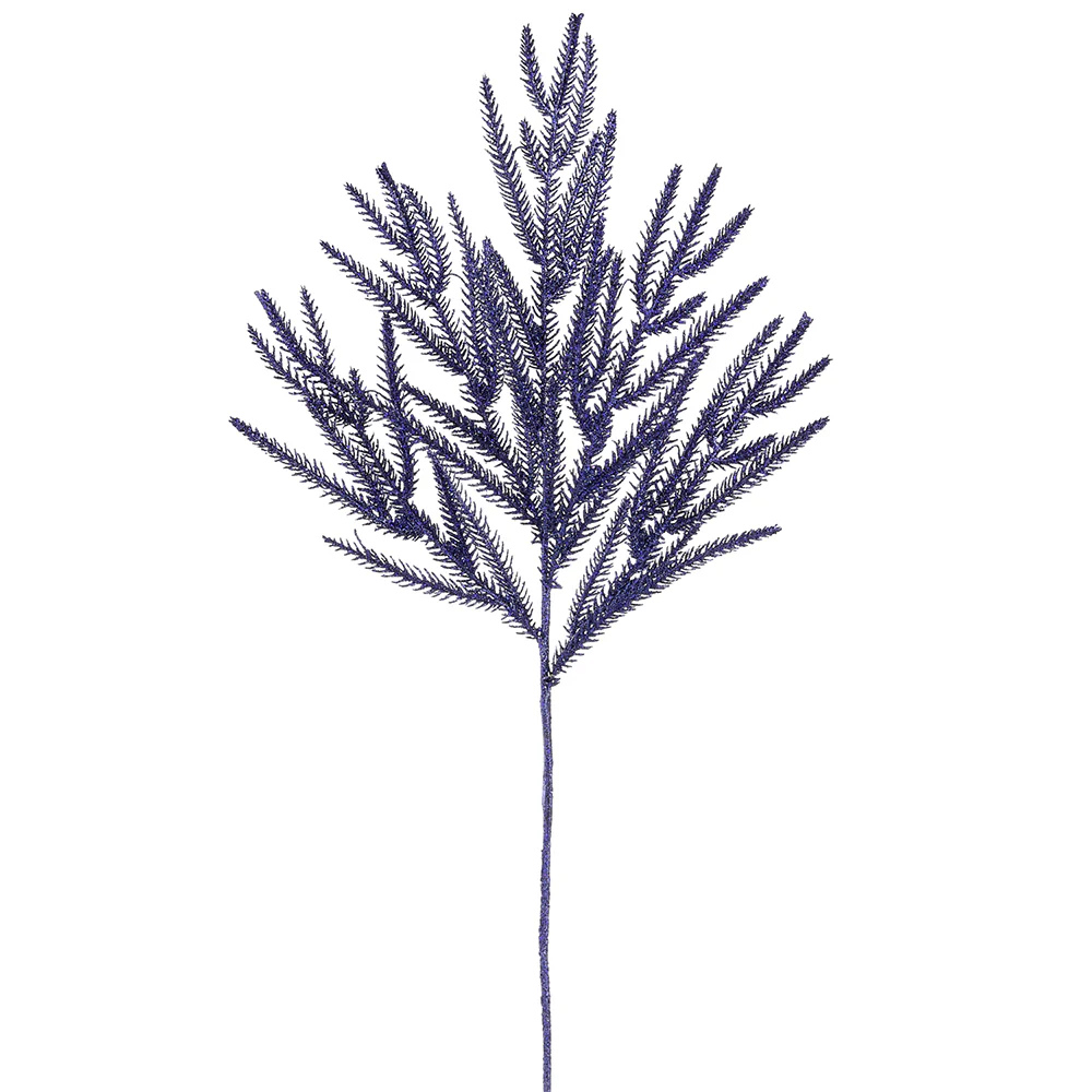 30" Glittered Artificial Fir Stem -Purple (Pack of 12)