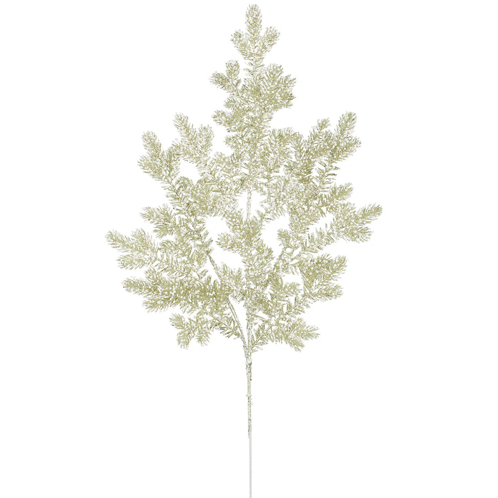 30" Glittered Artificial Mini Berry Stem -Champagne/Green (Pack of 12)
