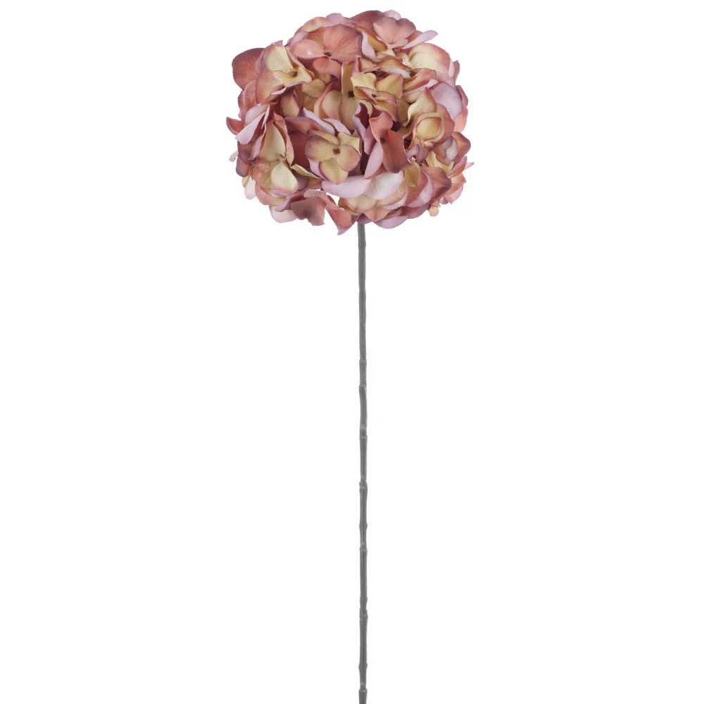 30" Hydrangea Silk Flower Stem -Tan/Green (Pack of 12)