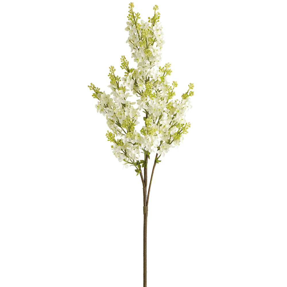 30" Lilac Silk Flower Stem -Cream (Pack of 12)
