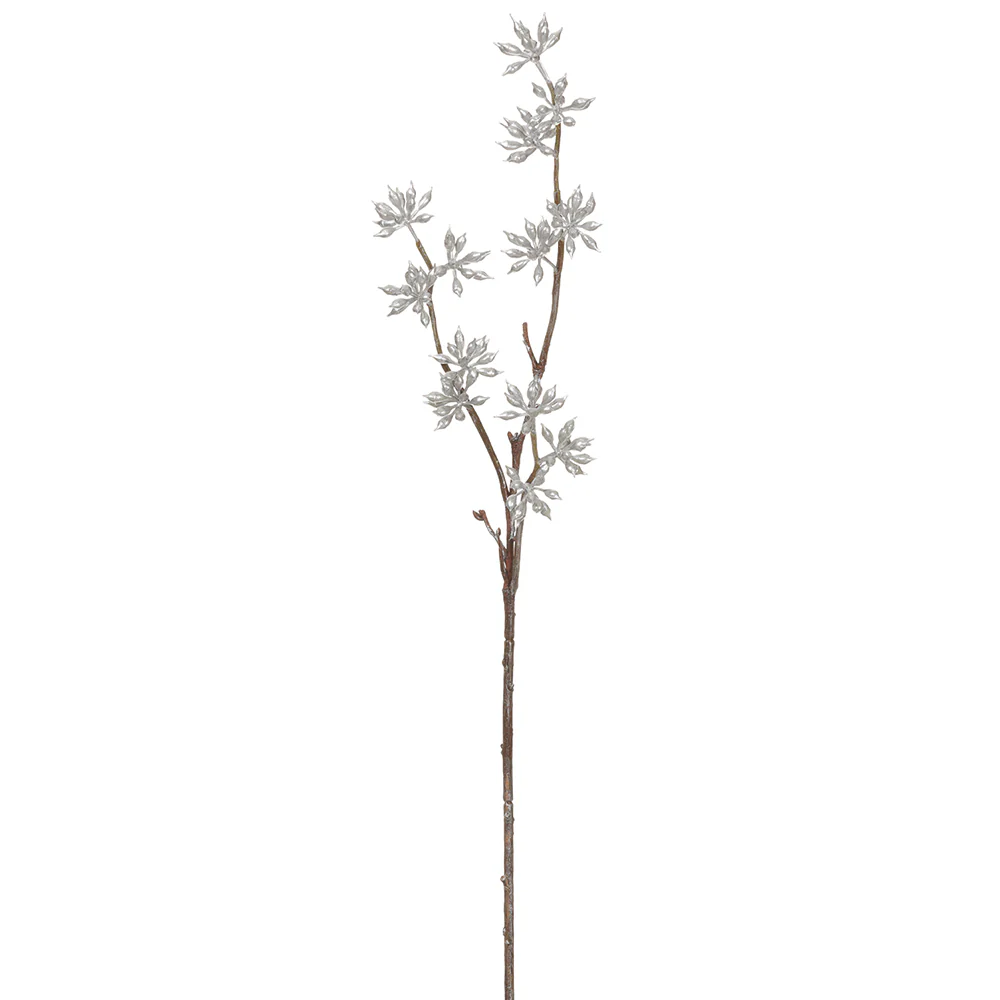30" Metallic Artificial Eucalyptus Leaf Stem -Silver (Pack of 12)