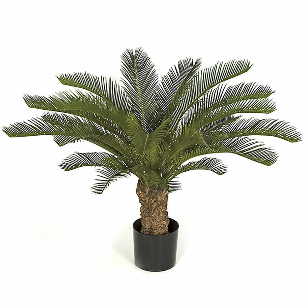 30" Outdoor UV-Resistant Artificial Cycas Palm Plant w/Pot -Green