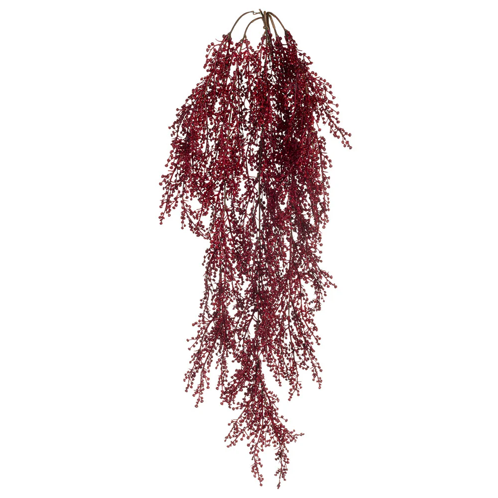 30" PE Soft-Touch Hanging Sedum Artificial Stem -Burgundy (Pack of 6)