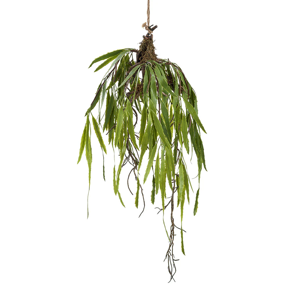 30" PE Soft-Touch Willow Leaf Hanging Artificial Plant -Green (Pack of 4)