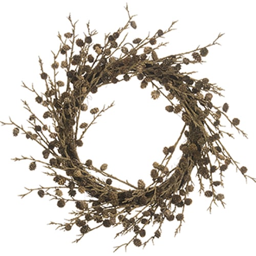 30" Pinecone Artificial Wreath -Brown (Pack of 2)