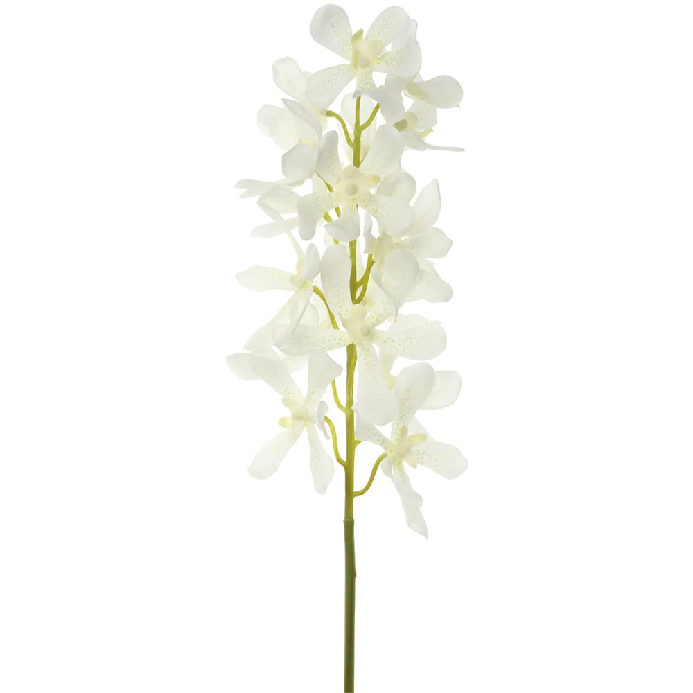 30" Real Touch Hand-Wrapped Vanda Orchid Silk Flower Stem -White (Pack of 12)