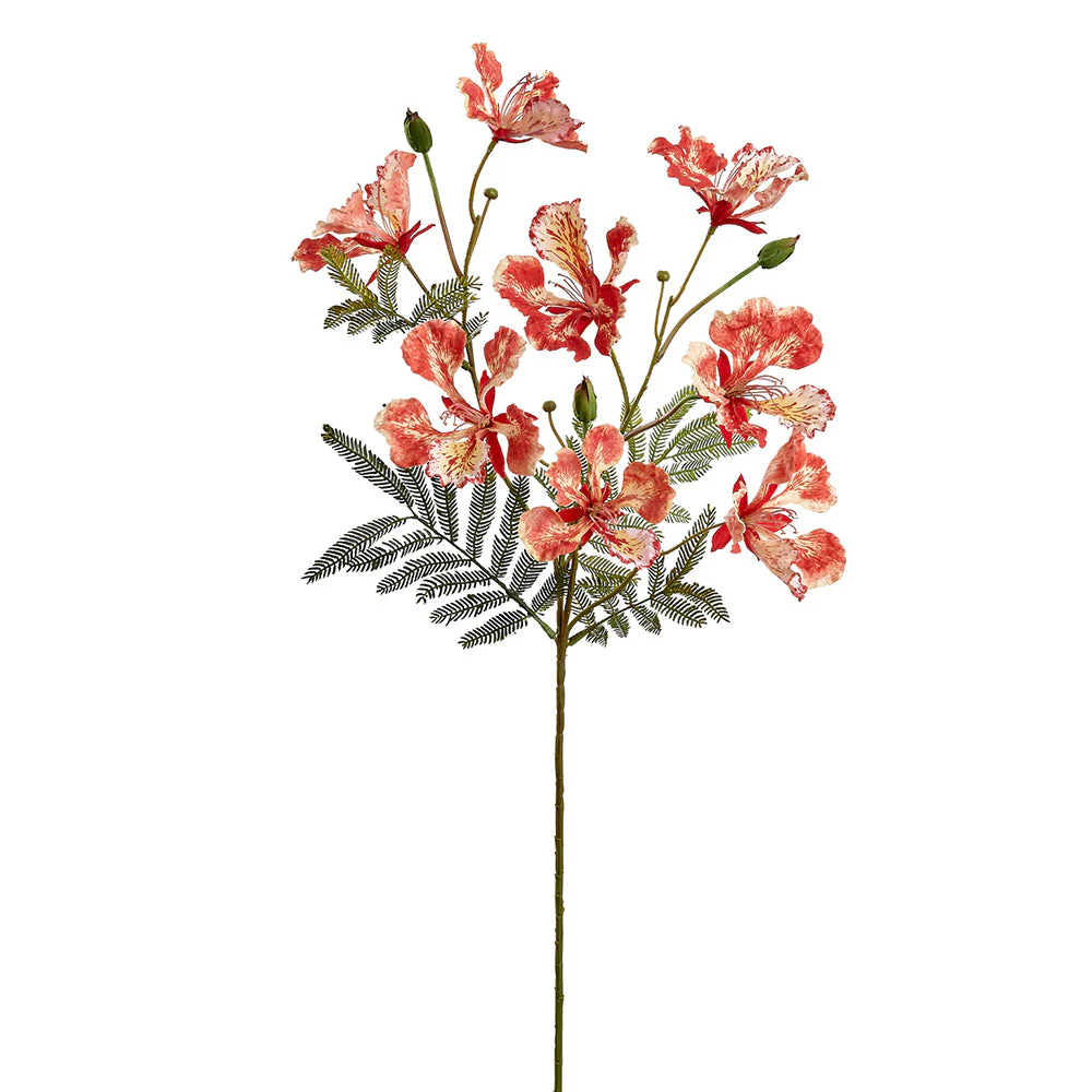 30" Royal Poinciana Silk Flower Stem -Red (Pack of 12)