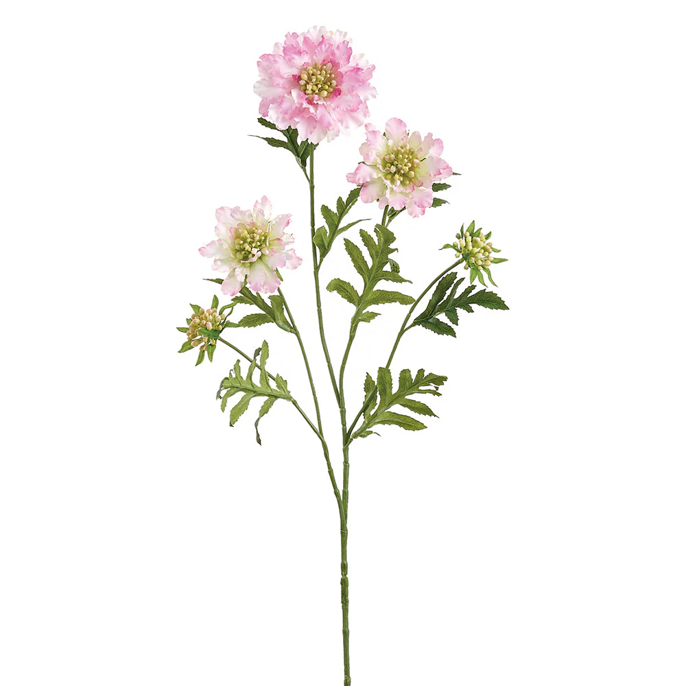 30" Scabiosa Silk Flower Stem -Pink (Pack of 12)