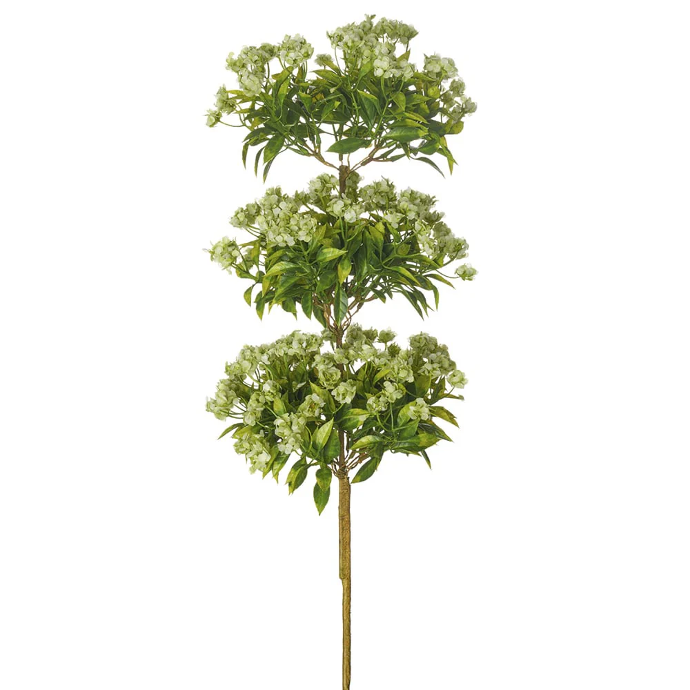 30" Silk Mini Blossom Flower Stem -Cream/White (Pack of 6)