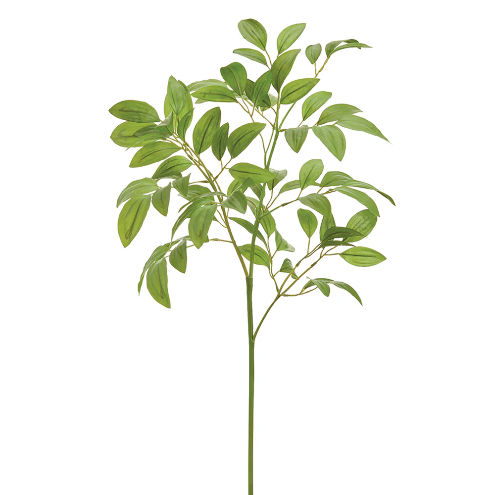 30" Silk Ruscus Leaf Stem -Green (Pack of 12)