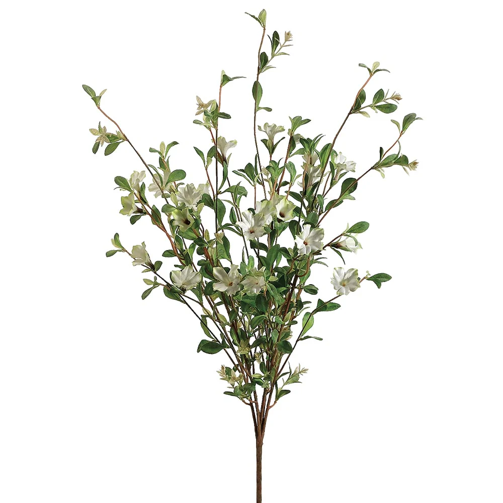 30" Silk Wild Petunia Flower Bush -Cream/Purple (Pack of 6)