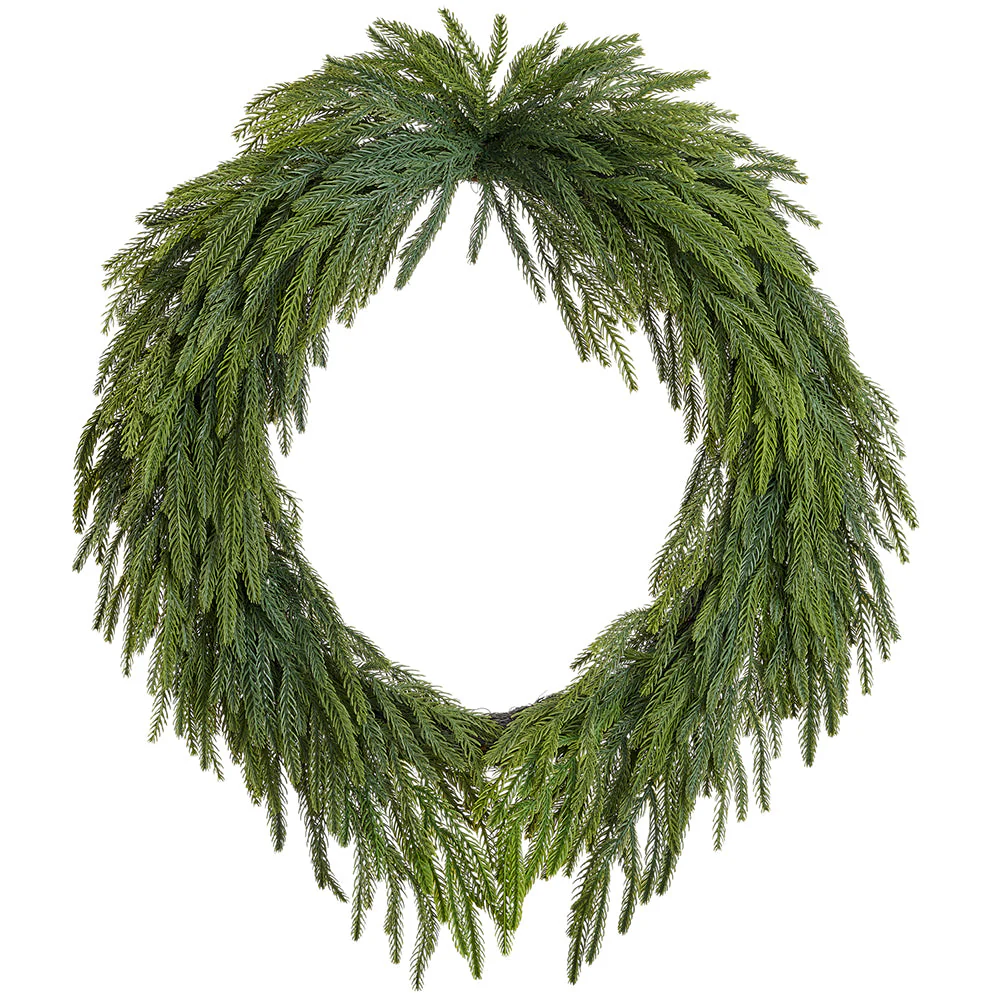 30" Soft-Touch Artificial Willow Pine Wreath -Green (Pack of 2)