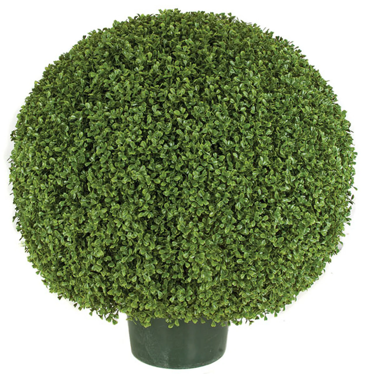 30"Hx30"W Outdoor UV-Resistant Artificial Boxwood Topiary Ball w/Pot -Green