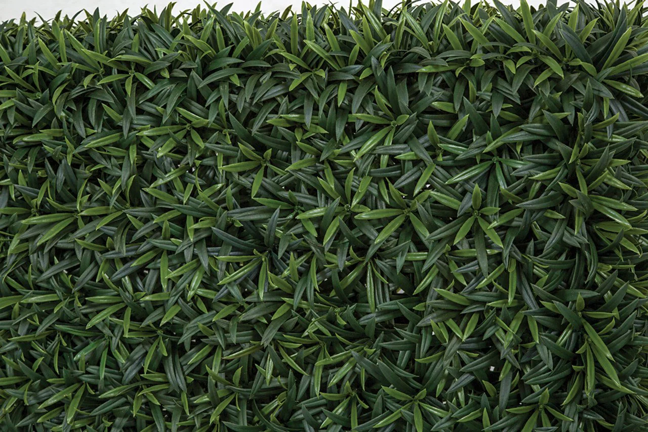 30"Hx37"W"x14"D Outdoor UV-Proof Artificial Podocarpus Topiary Hedge -2 Tone Green - Image 2