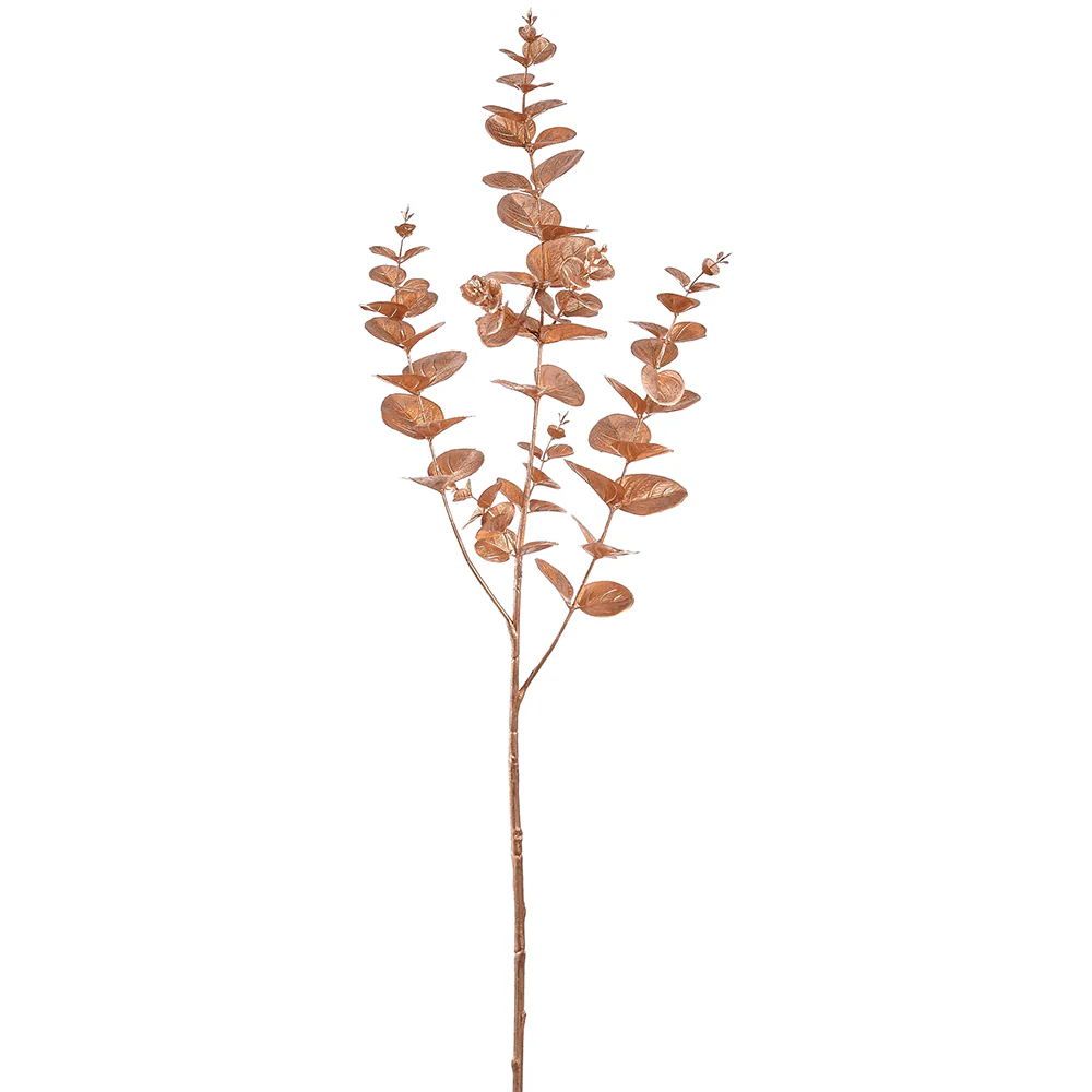 31.5" Metallic Artificial Eucalyptus Leaf Stem -Gold (Pack of 12)