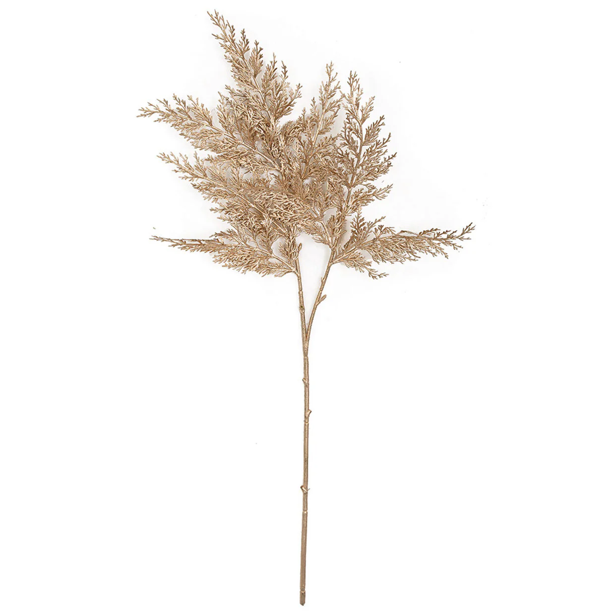31.5" Metallic Artificial Juniper Stem -Champagne/Gold (Pack of 12)