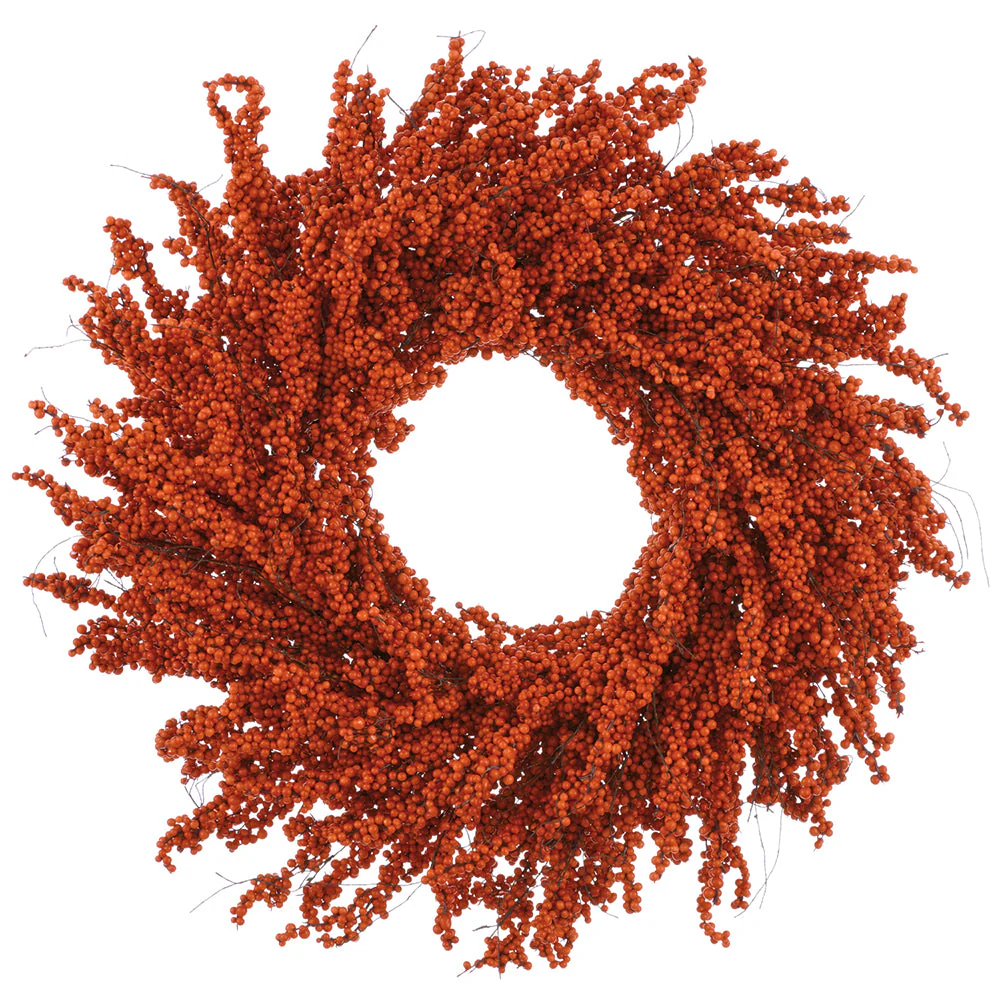 31" Berry Artificial Wreath -2 Tone Orange (Pack of 2)