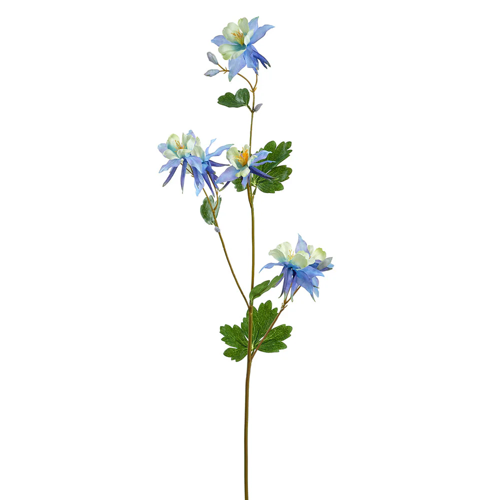 31" Columbine Silk Flower Stem -Blue (Pack of 12)