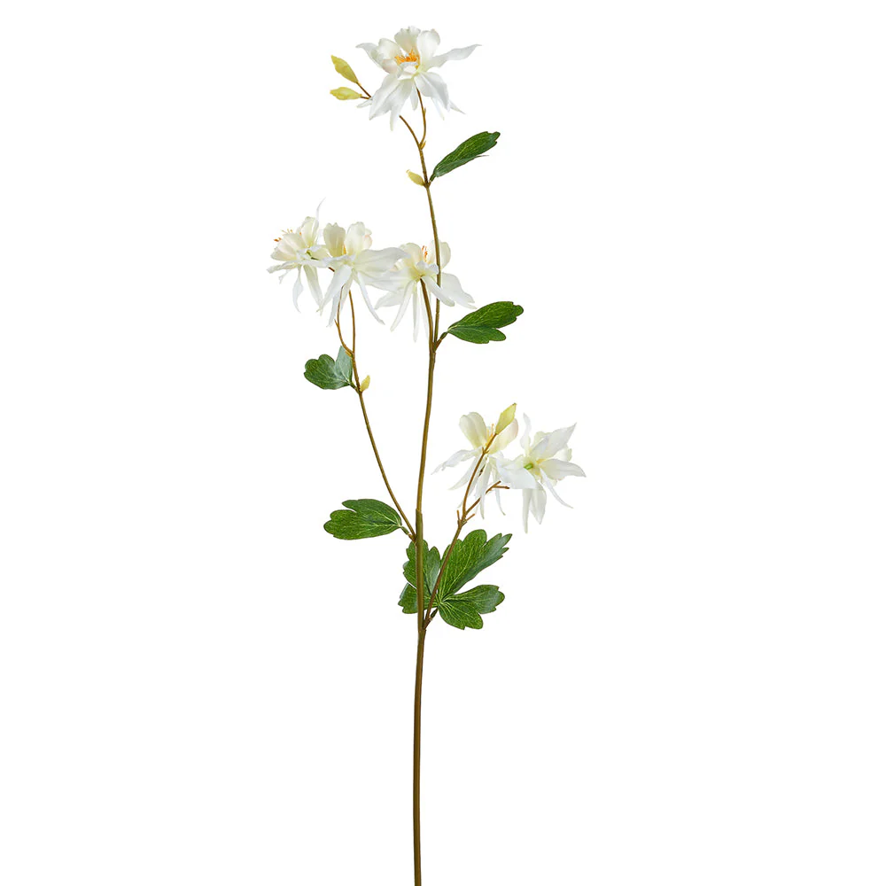 31" Columbine Silk Flower Stem -White (Pack of 12)