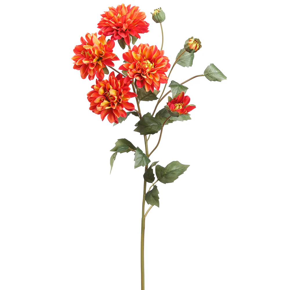 31" Dahlia Silk Flower Stem -2 Tone Coral (Pack of 6)