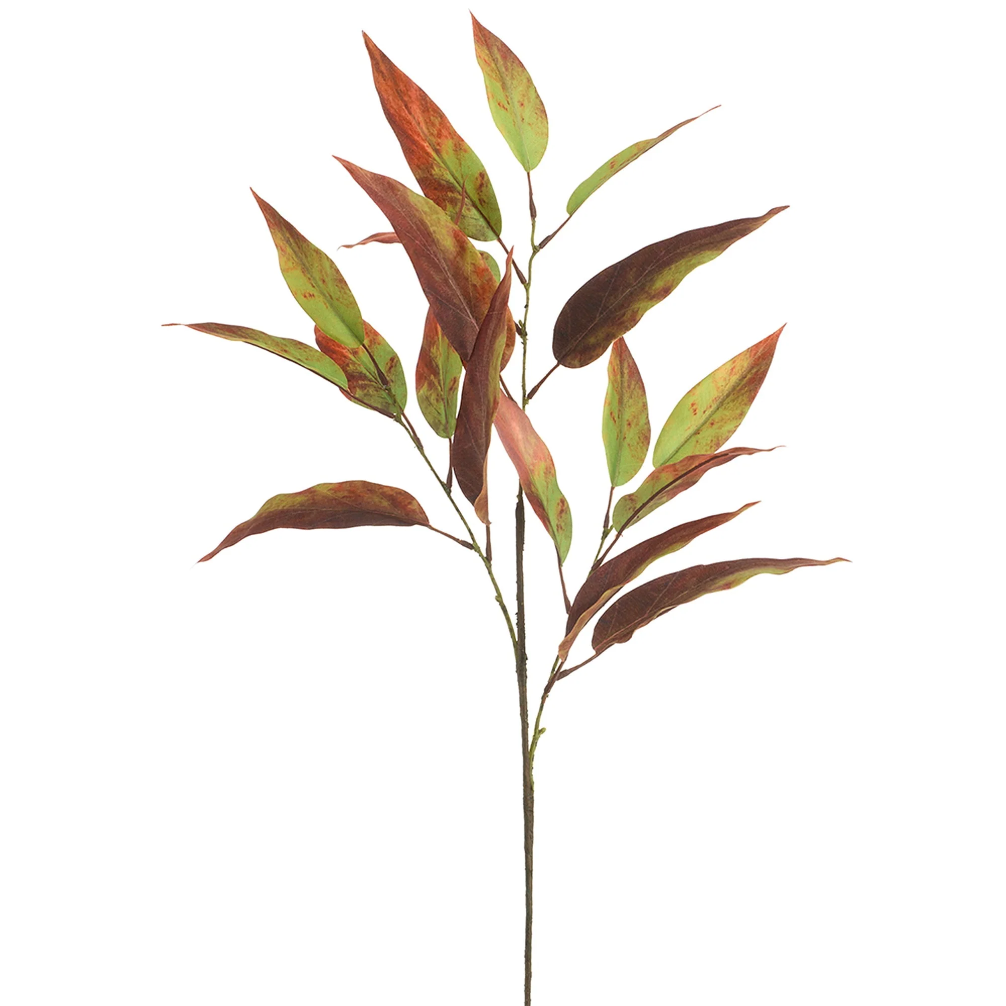 31" Eucalyptus Leaf Silk Stem -Red/Green (Pack of 12)