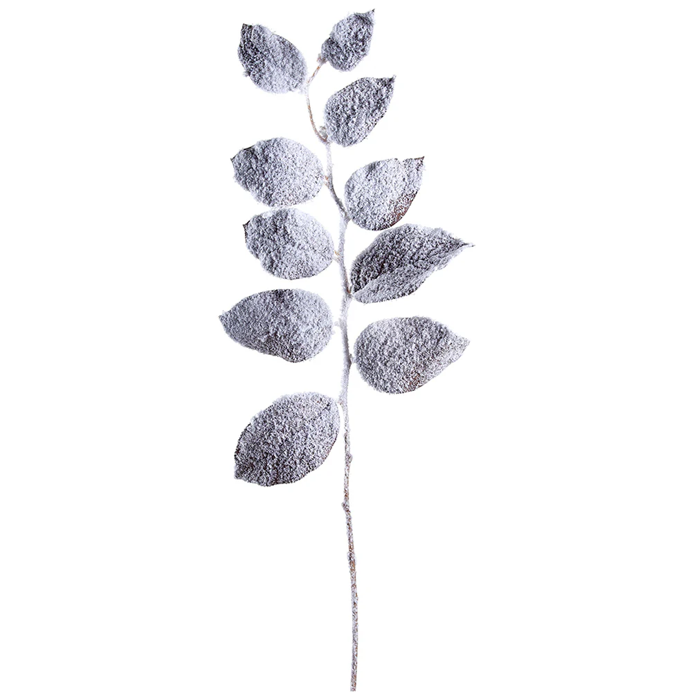 31" Flocked Artificial Wintergreen Leaf Stem -Chocolate (Pack of 12)