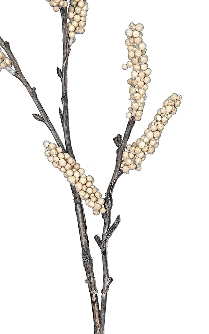 31" Foam Berry Cluster Artificial Stem -Cream (Pack of 12) - Image 2