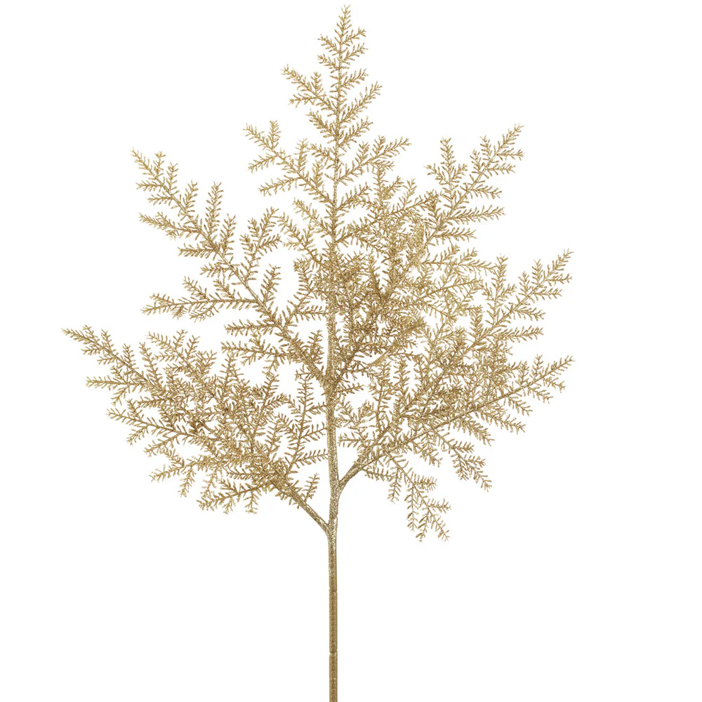 31" Glittered Artificial Pine Stem -Gold (Pack of 12)