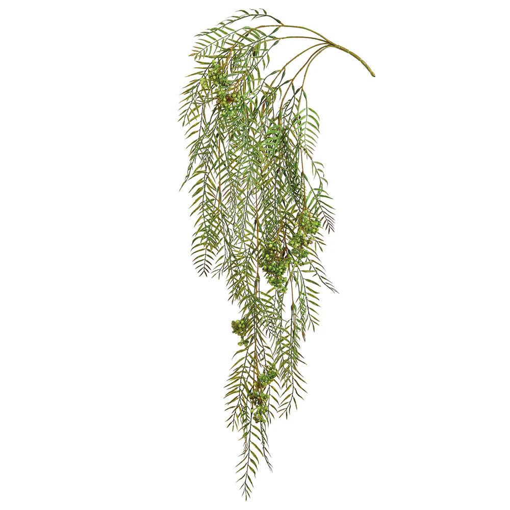 31" Hanging Artificial Pepperberry Stem -Green (Pack of 12)