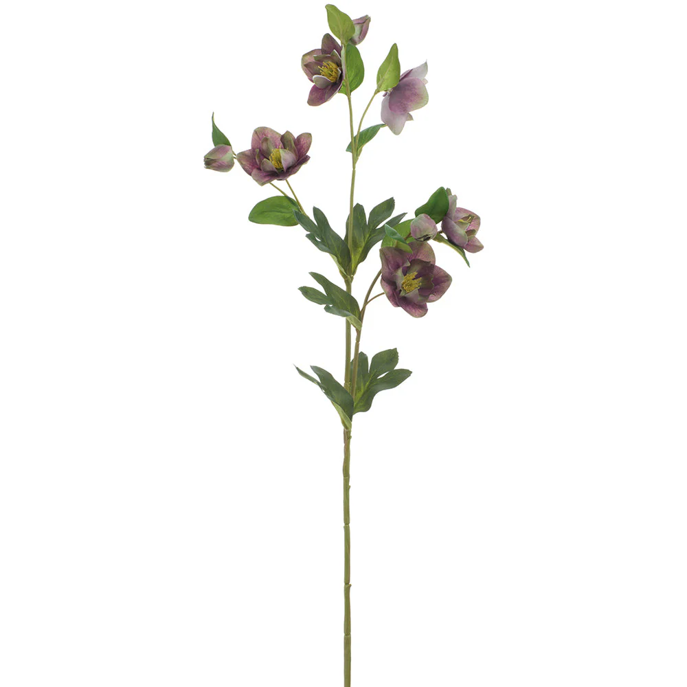 31" Helleborus Silk Flower Stem -Purple/Green (Pack of 12)