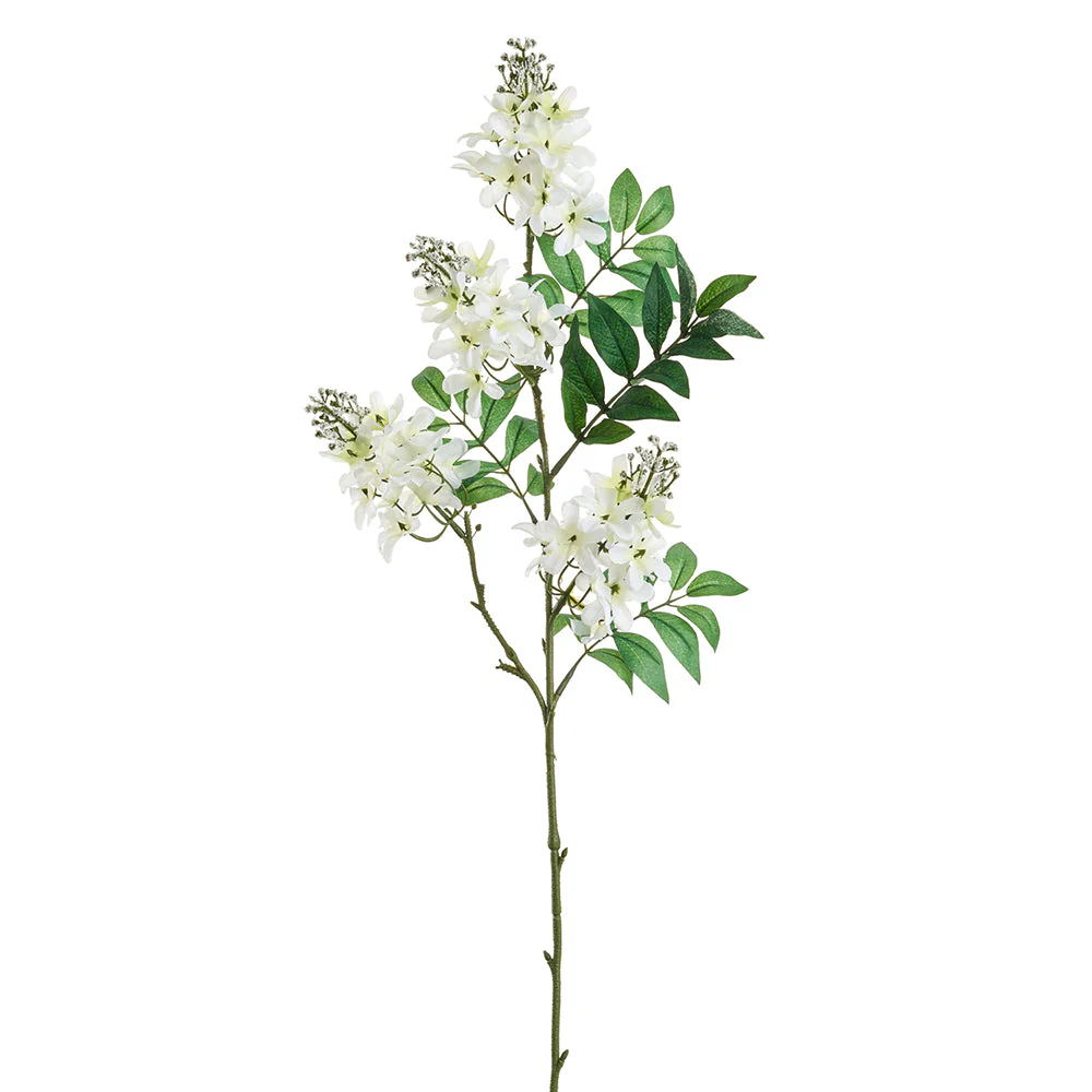 31" Lilac Silk Flower Stem -Cream (Pack of 12)
