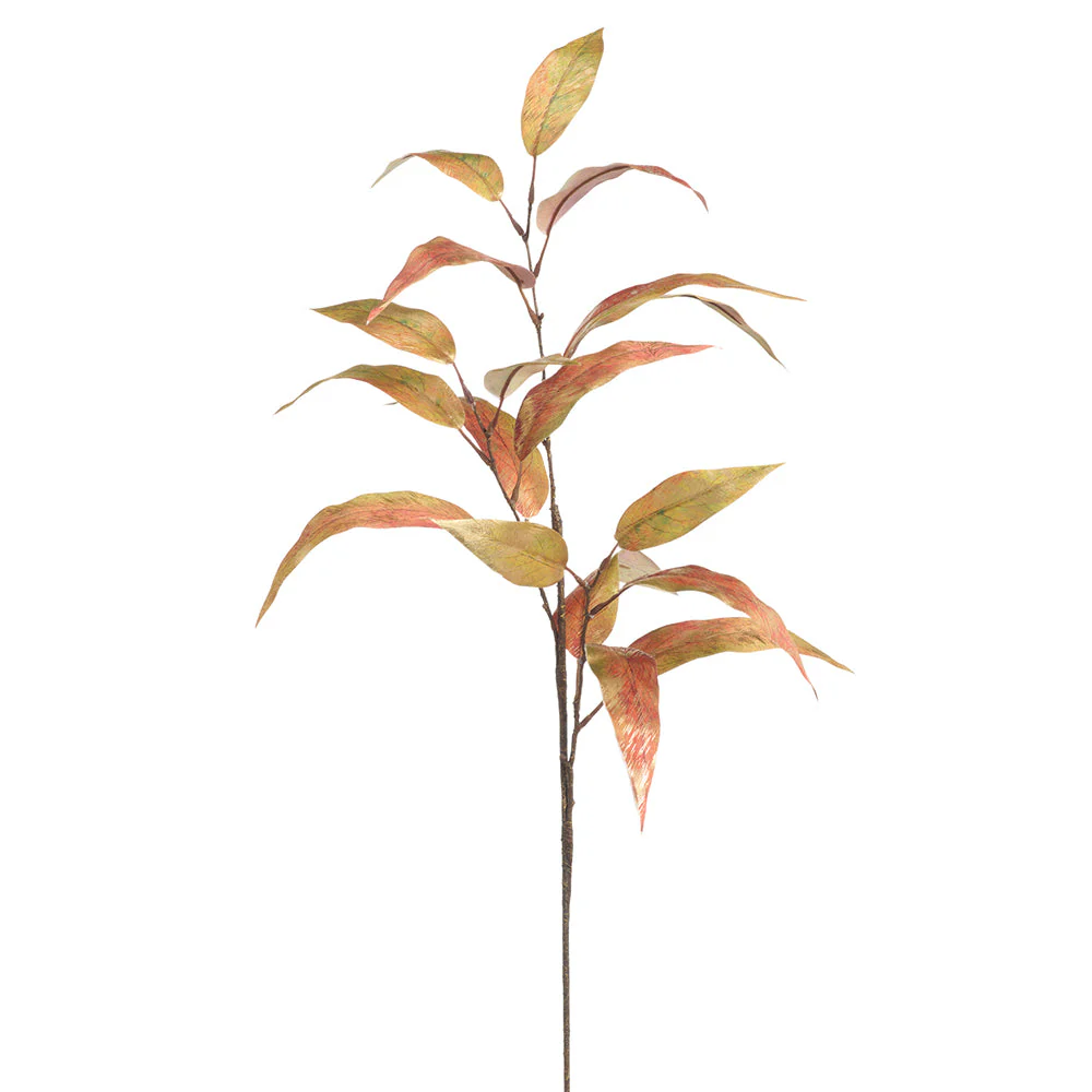 31" Metallic Artificial Eucalyptus Leaf Stem -Bronze/Gold (Pack of 12)