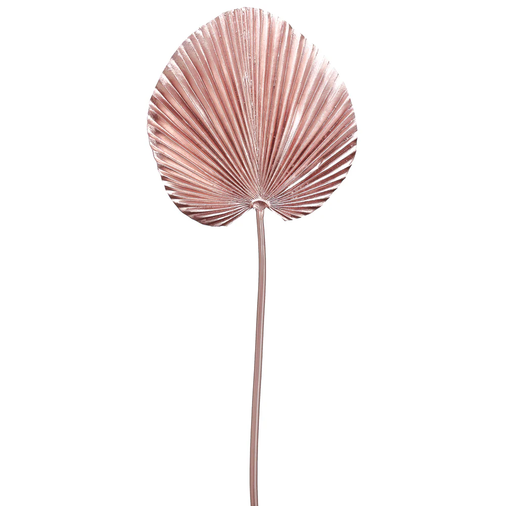 31" Metallic Artificial Palm Leaf Stem -Rose Gold (Pack of 12)