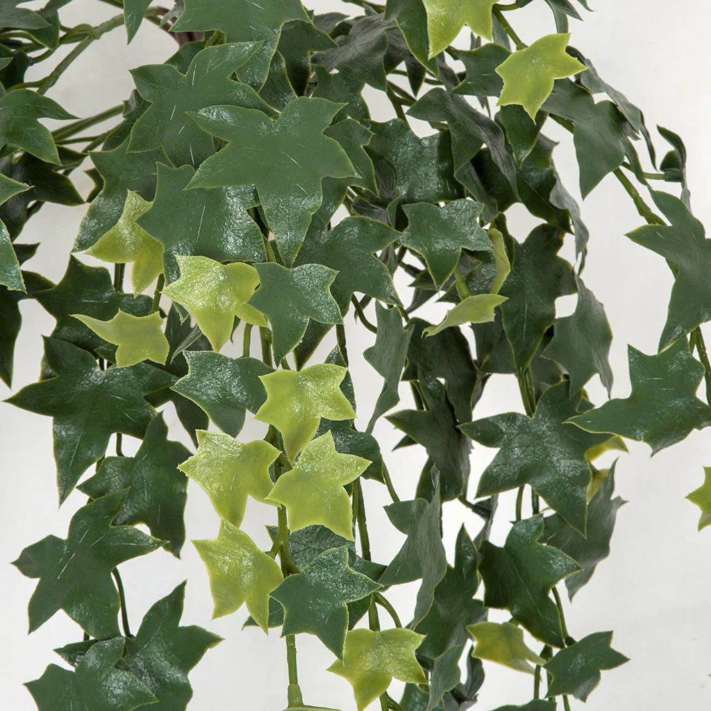31" Outdoor UV-Proof Artificial Variegated English Ivy Hanging Plant -2 Tone Green (Pack of 4) - Image 3