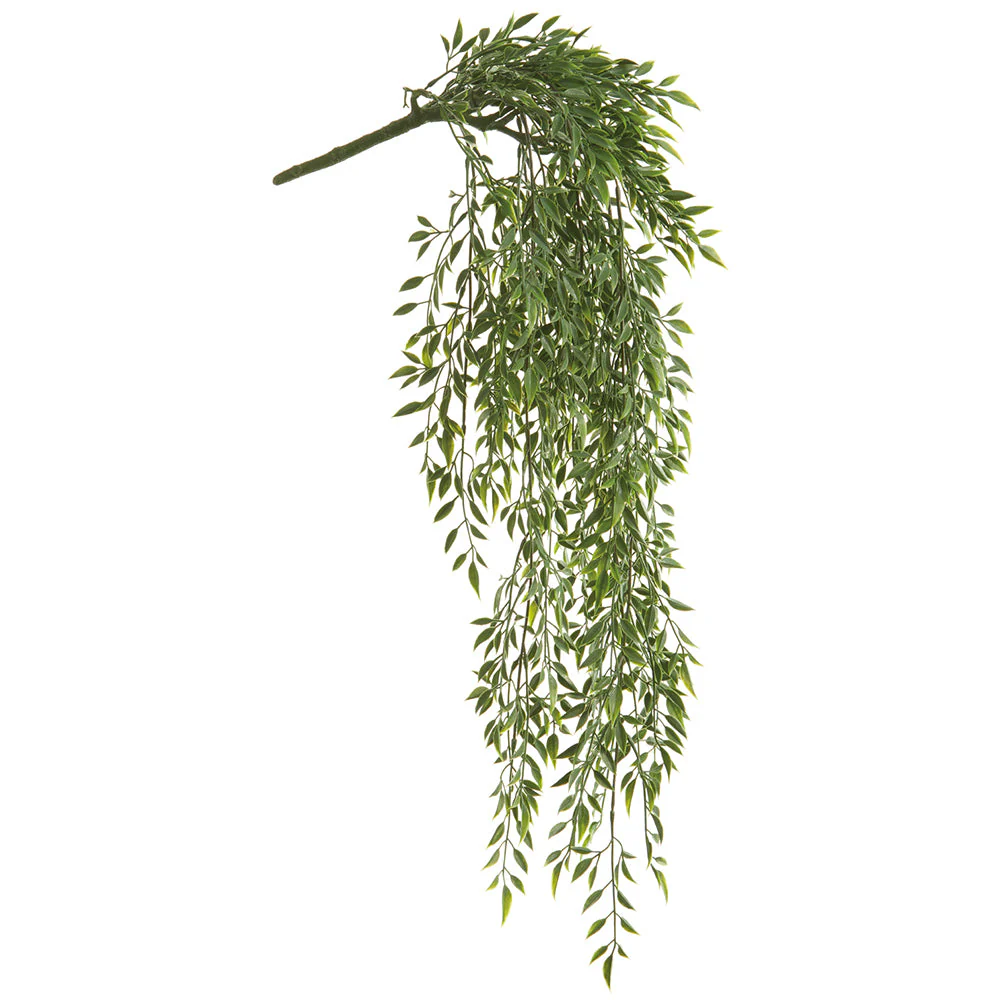 31" Outdoor UV-Resistant Artificial Hanging Ruscus Leaf Stem -Green (Pack of 6)