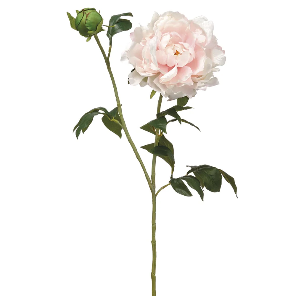 31" Peony Silk Flower Stem -Soft Pink (Pack of 12)