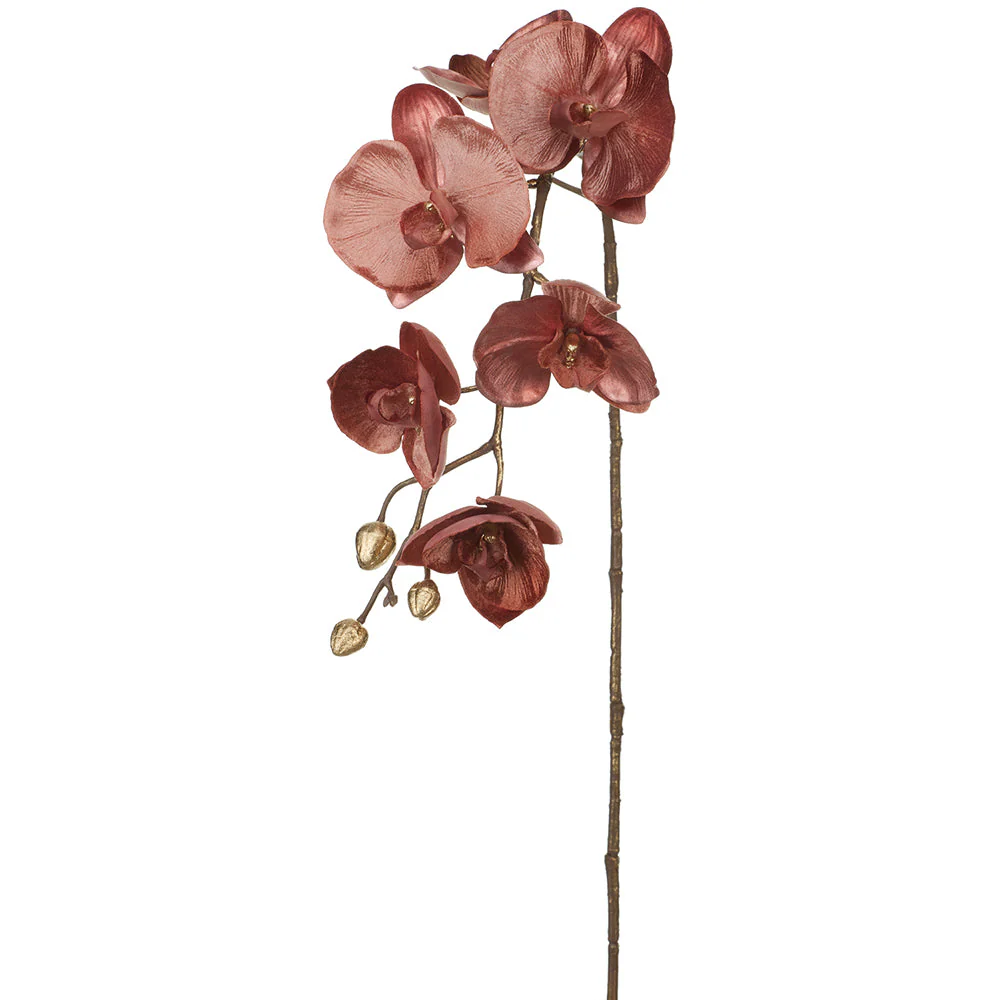 31" Shimmer Velvet Artificial Phalaenopsis Orchid Flower Stem -Mauve (Pack of 12)