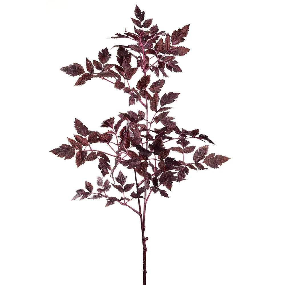 31" Silk Cimicifuga Ramosa Leaf Stem -Plum (Pack of 12)
