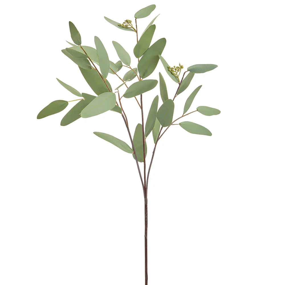 31" Silk Eucalyptus Leaf Stem -Green/Gray (Pack of 12)