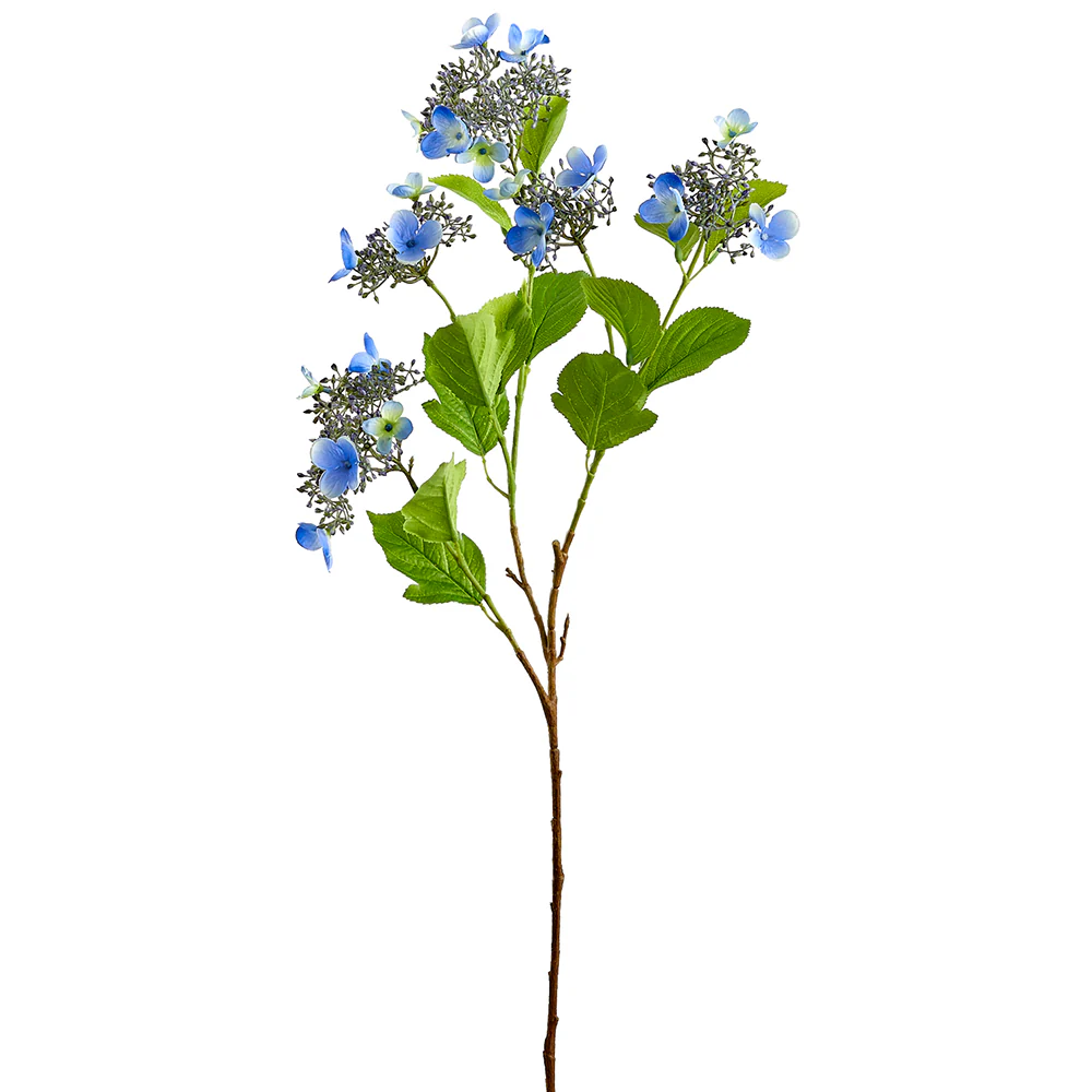 31" Silk Hydrangea Flower Stem -Blue (Pack of 12)
